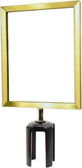 Tensator - 11-1/2" High x 11-1/2" Long x 9" Wide Barrier Sign Frame - Powder Coated Steel, Satin Brass Finish, Satin Brass, Use with Tensabarrier - Apex Tool & Supply