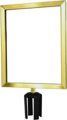 Tensator - 14-1/2" High x 14-1/2" Long x 11-1/2" Wide Barrier Sign Frame - Powder Coated Steel, Satin Brass Finish, Satin Brass, Use with Tensabarrier - Apex Tool & Supply