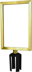 Tensator - 11-1/2" High x 11-1/2" Long x 7-1/2" Wide Barrier Sign Frame - Powder Coated Steel, Satin Brass Finish, Satin Brass, Use with Tensabarrier - Apex Tool & Supply