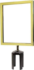 Tensator - 11-1/2" High x 11-1/2" Long x 9" Wide Barrier Sign Frame - Powder Coated Steel, Polished Brass Finish, Polished Brass, Use with Tensabarrier - Apex Tool & Supply