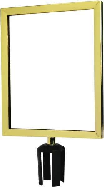 Tensator - 14-1/2" High x 14-1/2" Long x 11-1/2" Wide Barrier Sign Frame - Powder Coated Steel, Polished Brass Finish, Polished Brass, Use with Tensabarrier - Apex Tool & Supply