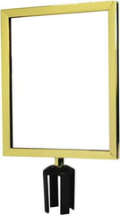 Tensator - 14-1/2" High x 14-1/2" Long x 11-1/2" Wide Barrier Sign Frame - Powder Coated Steel, Polished Brass Finish, Polished Brass, Use with Tensabarrier - Apex Tool & Supply