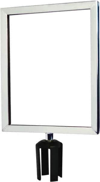 Tensator - 14-1/2" High x 14-1/2" Long x 11-1/2" Wide Barrier Sign Frame - Powder Coated Steel, Polished Chrome Finish, Polished Chrome, Use with Tensabarrier - Apex Tool & Supply