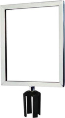 Tensator - 14-1/2" High x 14-1/2" Long x 11-1/2" Wide Barrier Sign Frame - Powder Coated Steel, Polished Chrome Finish, Polished Chrome, Use with Tensabarrier - Apex Tool & Supply