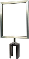 Tensator - 11-1/2" High x 11-1/2" Long x 9" Wide Barrier Sign Frame - Powder Coated Steel, Satin Chrome Finish, Satin Chrome, Use with Tensabarrier - Apex Tool & Supply
