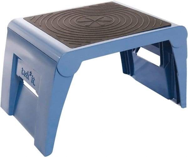Cramer - 11" High, Navy Folding Step Stool - High Density Plastic, 250 Lb Capacity, Type I Industry Rating - Apex Tool & Supply