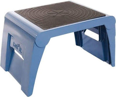 Cramer - 11" High, Navy Folding Step Stool - High Density Plastic, 250 Lb Capacity, Type I Industry Rating - Apex Tool & Supply