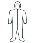 White SMMMS Coverall w/ Zipper Front, Hood, Boots & Elastic Wrists Large - Apex Tool & Supply