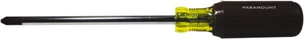 Paramount - #3, 10-1/16" OAL, Standard Phillips Screwdriver - 6" Blade Length, Round Shank, Acetate with Rubber Grip Handle - Apex Tool & Supply