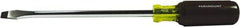Paramount - 3/8" Blade Width, 12" OAL Standard Slotted Screwdriver - 8" Blade Length, Round Shank, Acetate with Rubber Grip Handle - Apex Tool & Supply
