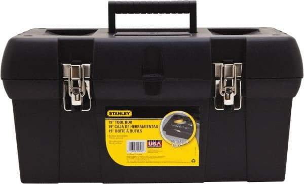 Stanley - Tool Box - 19-19/64" Wide x 9-5/8" Deep x 9-27/32" High, Plastic, Black - Apex Tool & Supply