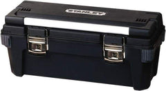 Stanley - Tool Box - 25-1/2" Wide x 10-1/16" Deep x 10-5/8" High, Plastic/Rubber/Aluminum, Black - Apex Tool & Supply