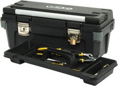Stanley - Tool Box - 19-5/8" Wide x 10-1/2" Deep x 10-5/16" High, Plastic/Rubber, Black - Apex Tool & Supply