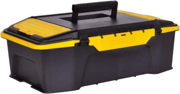 Stanley - 2 Compartment Tool Organizer - 19-7/8" Wide x 12-1/4" Deep x 6-5/8" High, Plastic, Black/Yellow - Apex Tool & Supply