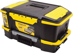 Stanley - 4 Compartment Tool Organizer - 19" Wide x 12" Deep x 6" High, Plastic, Black/Yellow - Apex Tool & Supply