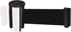 Tensator - 4-1/2" High x 7.5' Long x 2" Wide Wall Mount Barrier - Steel, Polished Chrome Finish, Chrome, Use with 898 Wall Receiver - Apex Tool & Supply