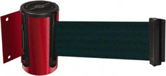 Tensator - 4-1/2" High x 7.5' Long x 2" Wide Wall Mount Barrier - Steel, Red Powdercoat Finish, Red, Use with 898 Wall Receiver - Apex Tool & Supply