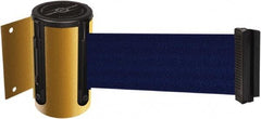 Tensator - 4-1/2" High x 7.5' Long x 2" Wide Wall Mount Barrier - Steel, Yellow Powdercoat Finish, Yellow, Use with 898 Wall Receiver - Apex Tool & Supply