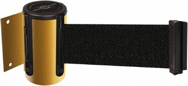 Tensator - 4-1/2" High x 7.5' Long x 2" Wide Wall Mount Barrier - Steel, Black Powdercoat Finish, Black, Use with 898 Wall Receiver - Apex Tool & Supply