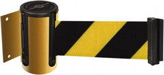 Tensator - 4-1/2" High x 13' Long x 2" Wide Wall Mount Barrier - Steel, Yellow Powdercoat Finish, Yellow, Use with 898 Wall Receiver - Apex Tool & Supply