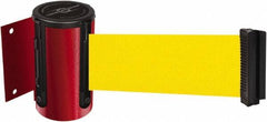 Tensator - 4-1/2" High x 13' Long x 2" Wide Wall Mount Barrier - Steel, Red Powdercoat Finish, Red, Use with 898 Wall Receiver - Apex Tool & Supply