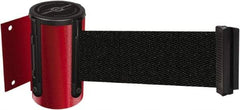 Tensator - 4-1/2" High x 13' Long x 2" Wide Wall Mount Barrier - Steel, Red Powdercoat Finish, Red, Use with 898 Wall Receiver - Apex Tool & Supply