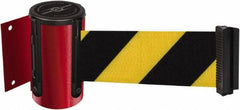 Tensator - 4-1/2" High x 13' Long x 2" Wide Wall Mount Barrier - Steel, Red Powdercoat Finish, Red, Use with 898 Wall Receiver - Apex Tool & Supply
