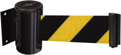 Tensator - 4-1/2" High x 13' Long x 2" Wide Wall Mount Barrier - Steel, Black Powdercoat Finish, Black, Use with 898 Wall Receiver - Apex Tool & Supply