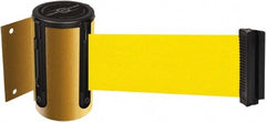 Tensator - 4-1/2" High x 13' Long x 2" Wide Wall Mount Barrier - Steel, Yellow Powdercoat Finish, Yellow, Use with 898 Wall Receiver - Apex Tool & Supply