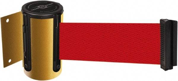 Tensator - 4-1/2" High x 13' Long x 2" Wide Wall Mount Barrier - Steel, Yellow Powdercoat Finish, Yellow, Use with 898 Wall Receiver - Apex Tool & Supply