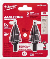 Milwaukee Tool - 2 Hole Sizes, 7/8 to 1-1/8" Hole Diam Steel Step Drill Bit - Apex Tool & Supply