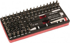 Wiha - 68 Piece, 4mm Drive Screwdriver Micro Bit Set - #000 to #2 Phillips, T1 to T20 Torx, 0.8, 1.2, 1.5, 1.8, 2, 2.5, 3, 3.5 & 4mm Slotted - Apex Tool & Supply