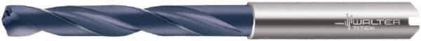 Walter-Titex - 0.563" 140° Solid Carbide Jobber Drill - TiAlN Finish, Right Hand Cut, Spiral Flute, Whistle Notch Shank, 5.2362" OAL, Special Type Point - Apex Tool & Supply