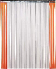 TMI, LLC - 6' Door Width x 8' Door Height PVC Ribbed Strip Door Kit - 8" Strip Width x 0.072" Strip Thickness, Clear, 50% Overlap - Apex Tool & Supply