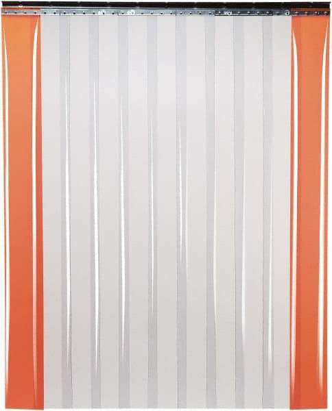 TMI, LLC - 6' Door Width x 8' Door Height PVC Smooth Strip Door Kit - 8" Strip Width x 0.08" Strip Thickness, Clear, 50% Overlap - Apex Tool & Supply