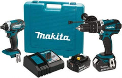 Makita - 18 Volt Cordless Tool Combination Kit - Includes 1/2" Hammer Drill/Driver & Impact Driver, Lithium-Ion Battery Included - Apex Tool & Supply