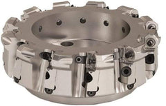 Seco - 200mm Cut Diam, 6mm Max Depth, 2.3622" Arbor Hole, 12 Inserts, ONMU09 Insert Style, Indexable Copy Face Mill - L220.48 Cutter Style, 3.1496 High, Series Doubleoctomill - Apex Tool & Supply