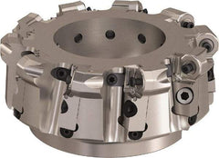 Seco - 160mm Cut Diam, 6mm Max Depth, 1.5748" Arbor Hole, 10 Inserts, ONMU09 Insert Style, Indexable Copy Face Mill - L220.48 Cutter Style, 3.1496 High, Series Doubleoctomill - Apex Tool & Supply