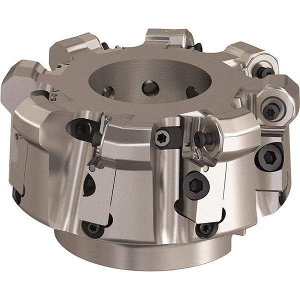 Seco - 125mm Cut Diam, 6mm Max Depth, 1.5748" Arbor Hole, 8 Inserts, ONMU09 Insert Style, Indexable Copy Face Mill - L220.48 Cutter Style, 2.4803 High, Series Doubleoctomill - Apex Tool & Supply