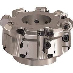 Seco - 5" Cut Diam, 6mm Max Depth, 1-1/2" Arbor Hole, 8 Inserts, ONMU09 Insert Style, Indexable Copy Face Mill - L220.48 Cutter Style, 3.1496 High, Series Doubleoctomill - Apex Tool & Supply