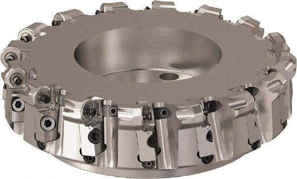 Seco - 250mm Cut Diam, 6mm Max Depth, 2.3622" Arbor Hole, 16 Inserts, ONMU09 Insert Style, Indexable Copy Face Mill - R220.48 Cutter Style, 3.1496 High, Series Doubleoctomill - Apex Tool & Supply