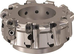 Seco - 160mm Cut Diam, 6mm Max Depth, 1.5748" Arbor Hole, 10 Inserts, ONMU09 Insert Style, Indexable Copy Face Mill - R220.48 Cutter Style, 3.1496 High, Series Doubleoctomill - Apex Tool & Supply
