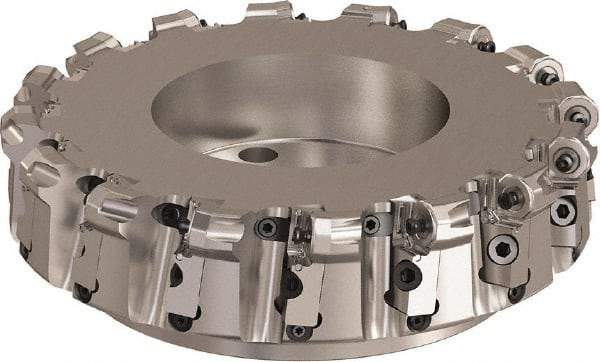 Seco - 250mm Cut Diam, 6mm Max Depth, 2.3622" Arbor Hole, 16 Inserts, ONMU09 Insert Style, Indexable Copy Face Mill - L220.48 Cutter Style, 3.1496 High, Series Doubleoctomill - Apex Tool & Supply