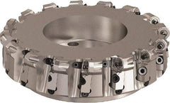 Seco - 10" Cut Diam, 6mm Max Depth, 2-1/2" Arbor Hole, 16 Inserts, ONMU09 Insert Style, Indexable Copy Face Mill - L220.48 Cutter Style, 3.1496 High, Series Doubleoctomill - Apex Tool & Supply