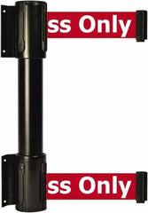 Tensator - 16.64" High x 89" Long x 3" Wide Barrier Dual Line Wall Mount - Steel, Black Powdercoat Finish, Black, Use with 898 Wall Receiver - Apex Tool & Supply