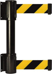 Tensator - 16.64" High x 156" Long x 3" Wide Barrier Dual Line Wall Mount - Steel, Black Powdercoat Finish, Black, Use with 898 Wall Receiver - Apex Tool & Supply