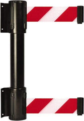 Tensator - 16.64" High x 156" Long x 3" Wide Barrier Dual Line Wall Mount - Steel, Black Powdercoat Finish, Black, Use with 898 Wall Receiver - Apex Tool & Supply