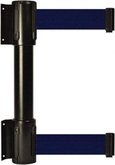 Tensator - 16.64" High x 89" Long x 3" Wide Barrier Dual Line Wall Mount - Steel, Black Powdercoat Finish, Black, Use with 898 Wall Receiver - Apex Tool & Supply