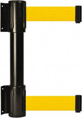 Tensator - 16.64" High x 89" Long x 3" Wide Barrier Dual Line Wall Mount - Steel, Black Powdercoat Finish, Black, Use with 898 Wall Receiver - Apex Tool & Supply