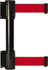 Tensator - 16.64" High x 156" Long x 3" Wide Barrier Dual Line Wall Mount - Steel, Black Powdercoat Finish, Black, Use with 898 Wall Receiver - Apex Tool & Supply